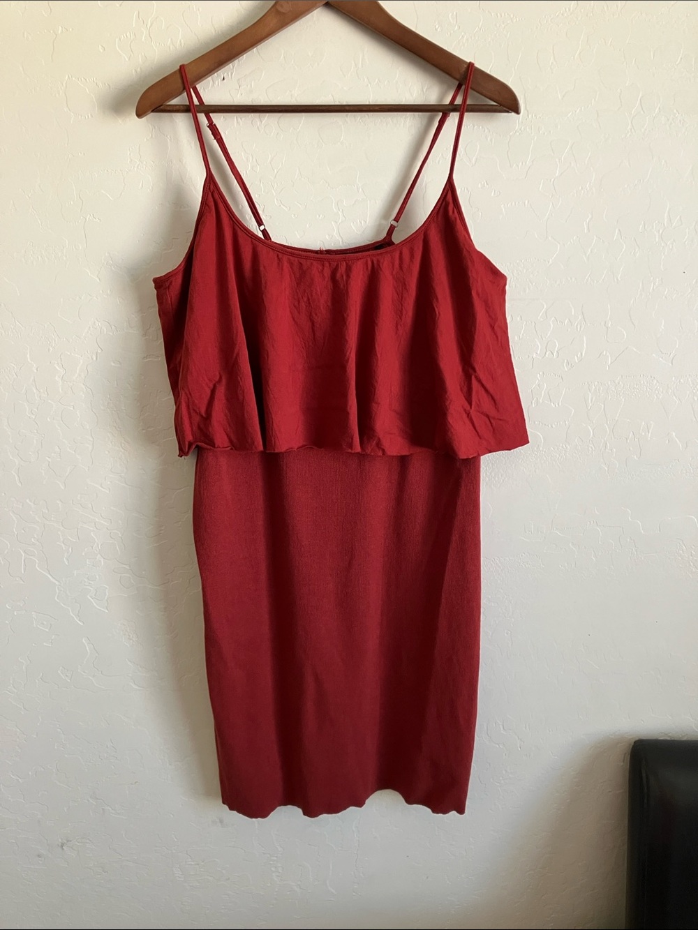 Hurley Dress Casual Red Mini Sundress Strappy Sleeveless Stretch Womens XL